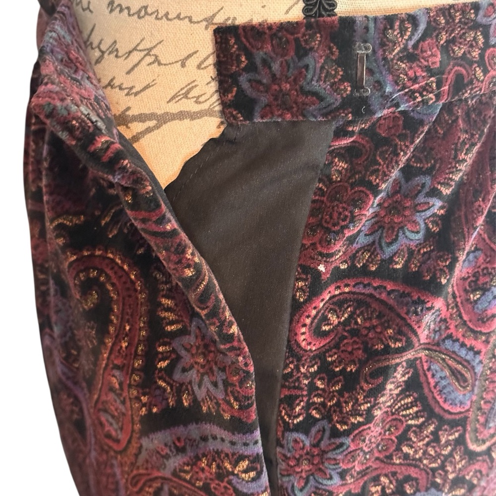 Dark Purple Vintage Paisley Handmade Knickerbocker Two Piece Set Size XS/S - Picture 7 of 7